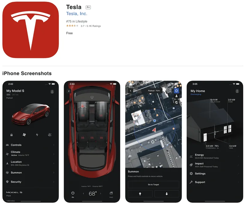 додаток Tesla