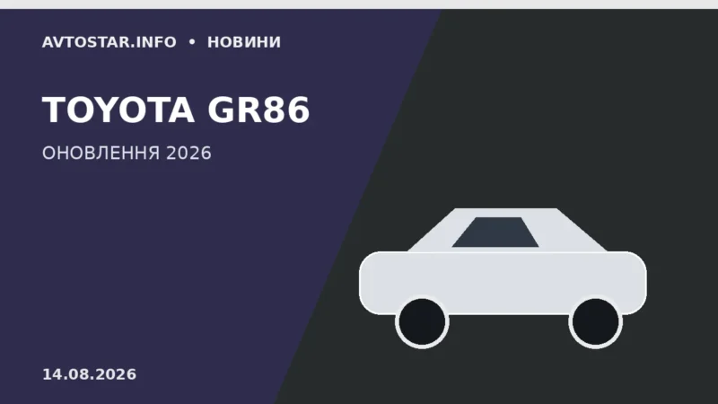Toyota GR86 2026 — оновлений спорткар із трикамерною системою EyeSight