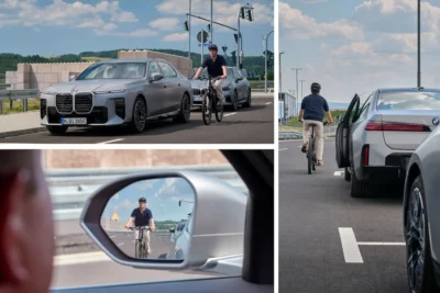 BMW Neue Klasse Exit Warning велосипедист двері безпека